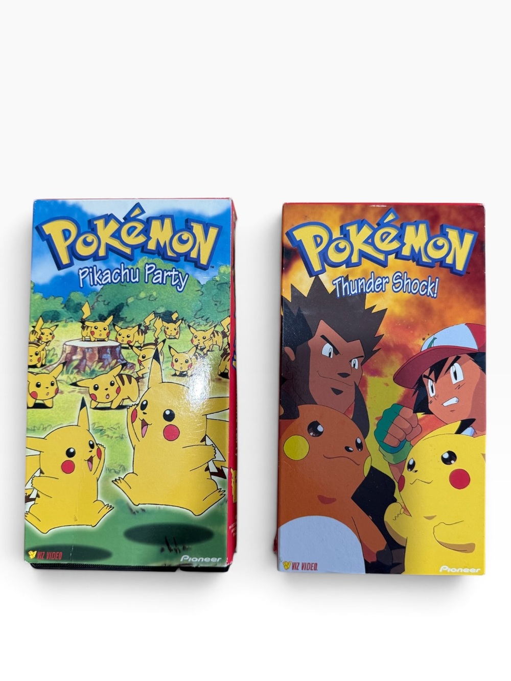POKÉMON 2 x VHS Video Tapes Pikachu Party Thunder Shock
